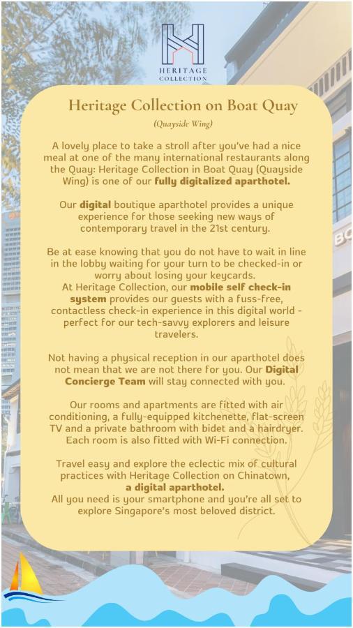 סינגפור Heritage Collection On Boat Quay - Quayside Wing - Mobile App Check-In מראה חיצוני תמונה